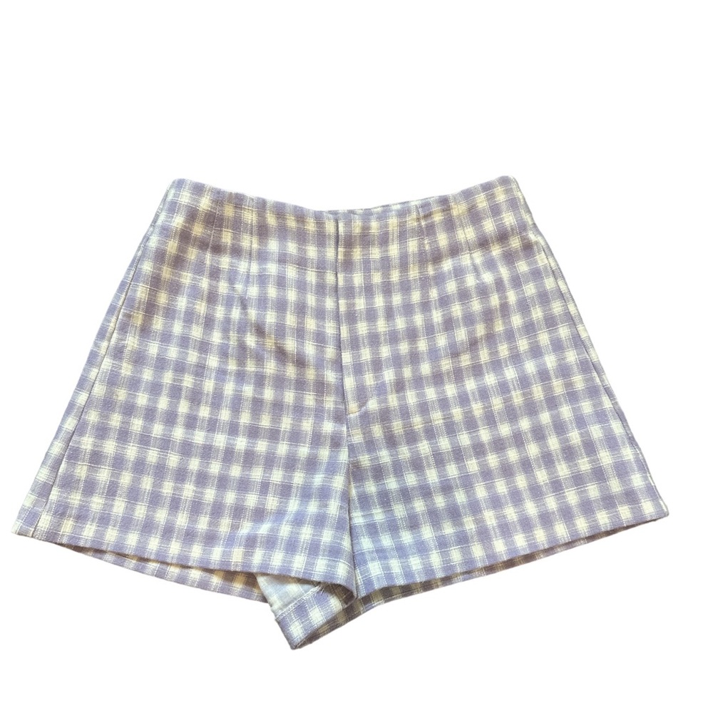 ZARA: Fancy Purple & White Gingham Shorts